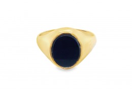 Pre-owned 9ct Yellow Gold & Onyx Signet Ring Pre-owned 9ct Yellow Gold & Onyx Signet Ring