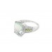 Pre-owned 18ct White Gold Green Quartz & Diamond Ring 