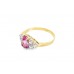 Pre-owned 9ct Yellow Gold Pink Topaz & Cubic Zirconia Ring 
