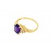 Pre-owned 9ct Gold Amethyst & Diamond Ring