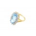 Pre-owned 9ct Gold Blue Topaz & Cubic Zirconia Ring Pre-owned 9ct Gold Blue Topaz & Cubic Zirconia Ring