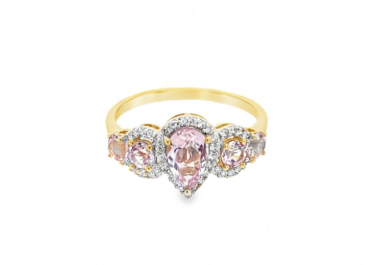 Pre-owned 9ct Yellow Gold Morganite Ring