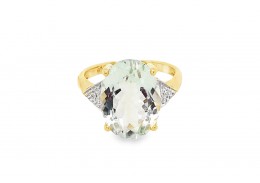 Pre-owned 9ct Gold Green Quartz Ring