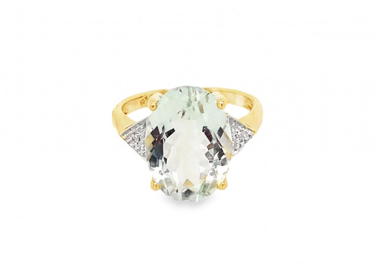 Pre-owned 9ct Gold Green Quartz Ring