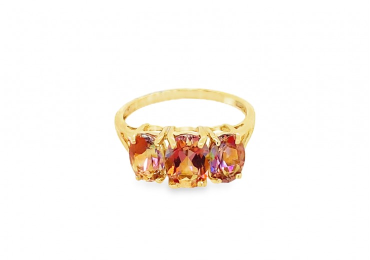 Pre-owned 9ct Gold Mystic Topaz Ring