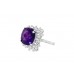 Pre-owned 14ct White Gold Amethyst & Diamond Ring