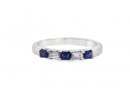 Pre-owned 18ct White Gold Sapphire & Diamond Eternity Ring