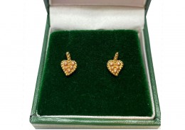 Pre-owned 9ct Gold Heart Stud Earrings
