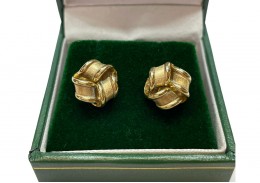 Pre-owned 9ct Yellow Gold Knot Stud Earrings