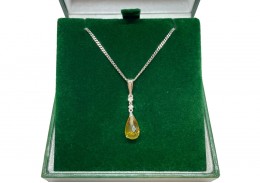 Pre-owned 9ct White Gold Citrine & Diamond Necklace