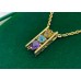 Pre-owned 9ct Yellow Gold Amethyst, Citrine & Blue Topaz Necklace