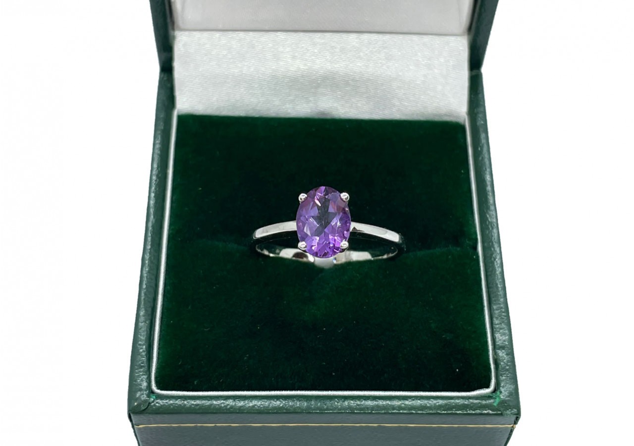 9ct Yellow Gold Emerald Cut Green Amethyst with Diamond Ring - Diamonds  from Faith Jewellers UK