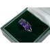 9ct White Gold Oval Cut Amethyst Trilogy Ring